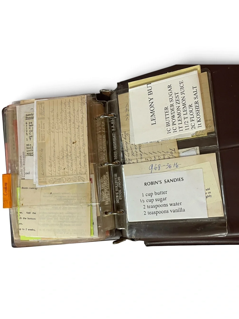 Vintage 1970’s Recipe Collector Brown Vinyl  Binders Full of Recipes